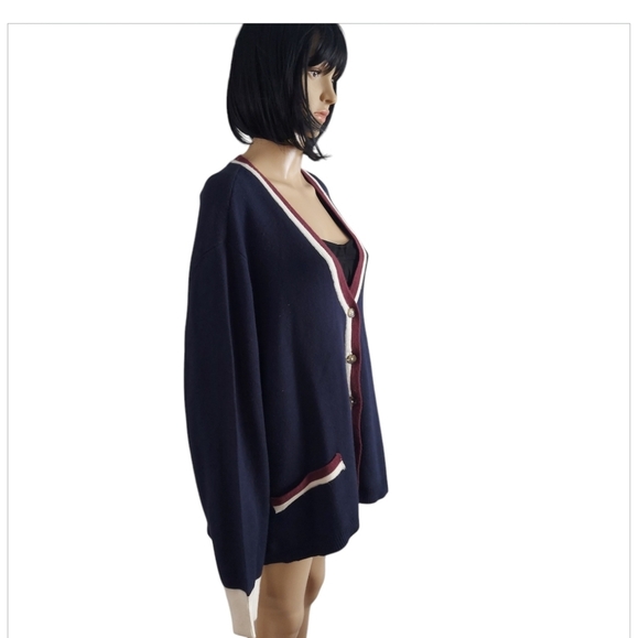 BNWT Joe fresh Navy and Cream Women's Knit Cardigan, plus size 3X - Picture 5 of 11